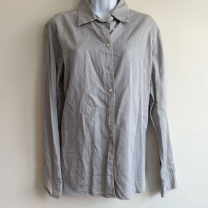 VTG 90s Brooks Brothers 346 100% Cotton Women's Button Down Shirt Soft Gray Sz L